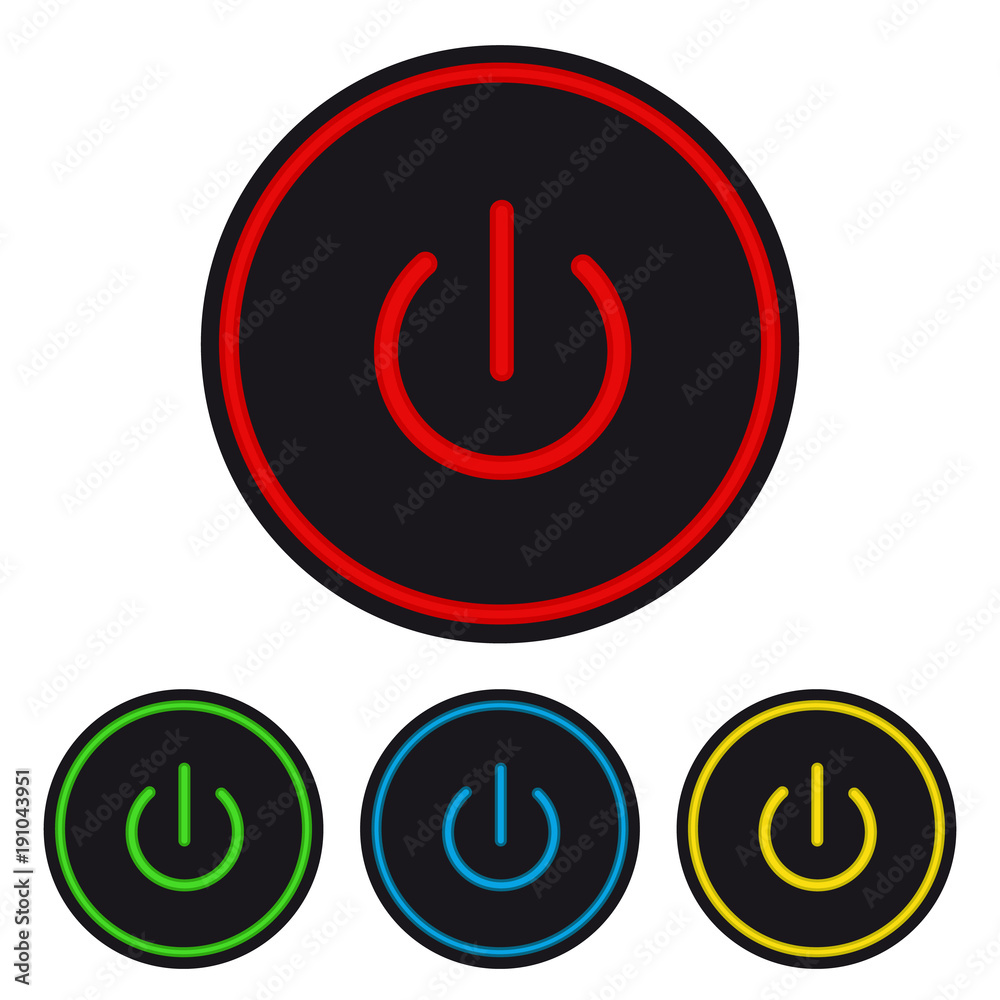 Power Buttons - Ein- und Ausschalt Knöpfe in verschiedenen Farben Power Buttons - Ein- und Ausschalt Knöpfe in verschiedenen Farben