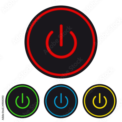Power Buttons - Ein- und Ausschalt Knöpfe in verschiedenen Farben
