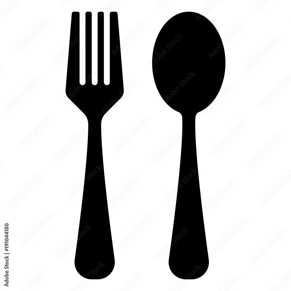 spoon and fork silhouette vector Stock Vector Adobe Stock
