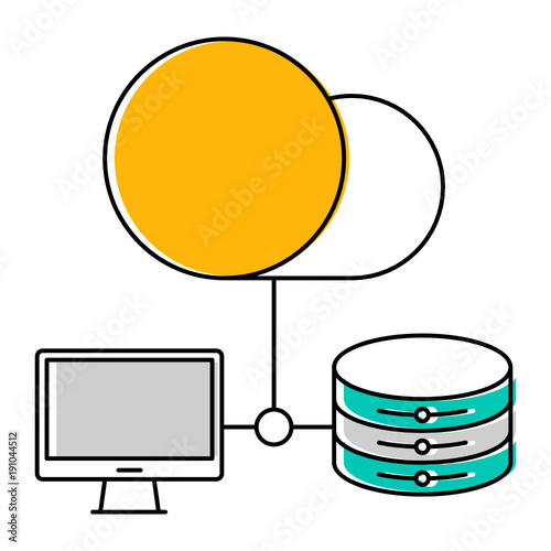 Computer, server, database, cloud icon