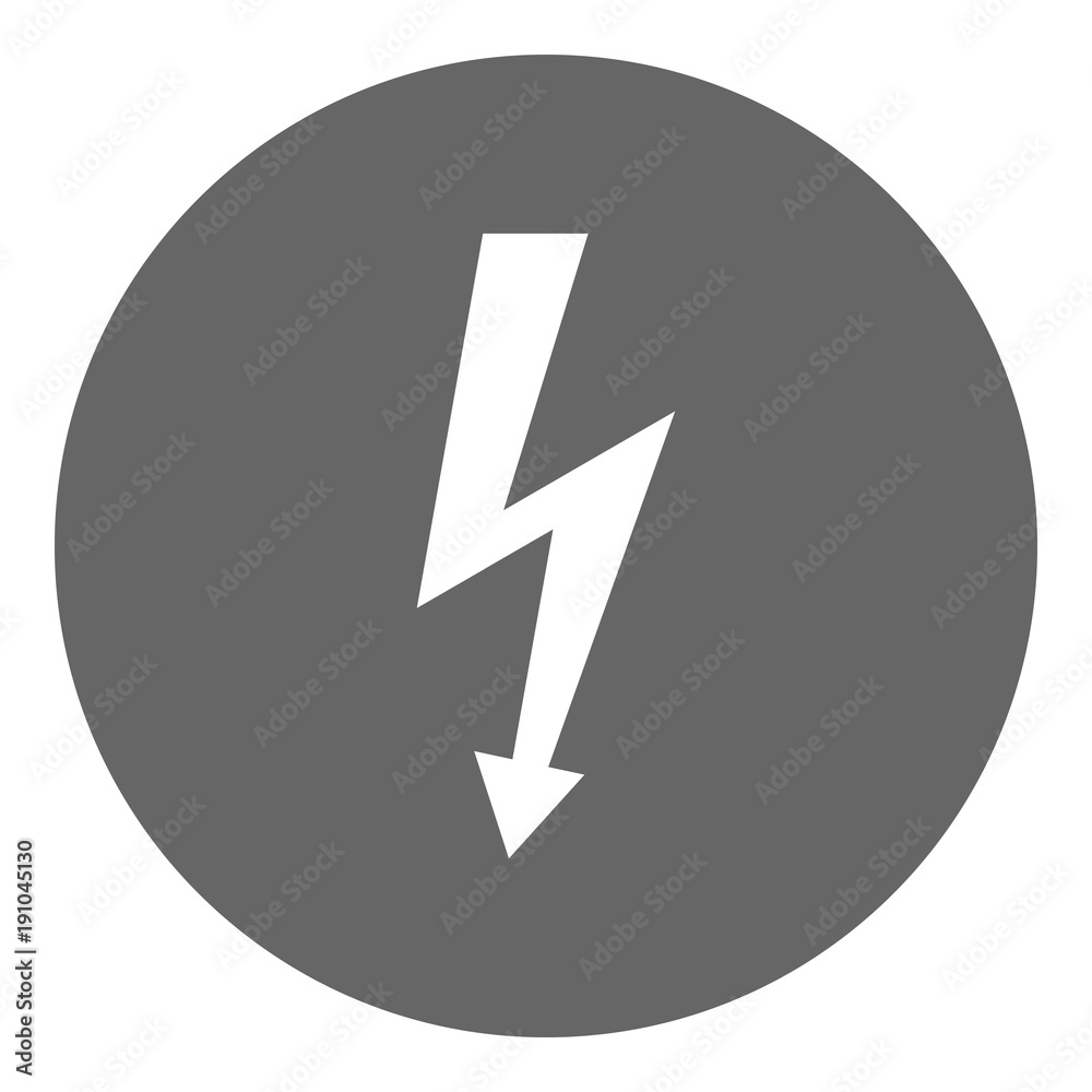 Electricity symbol in circle. Vector icon. Electricity symbol in circle. Vector icon.