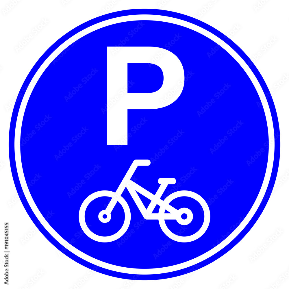BIKE PARKING road sign. Vector icon. BIKE PARKING road sign. Vector icon.