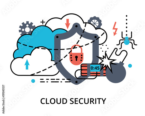 Infographic concept of cloud computing security