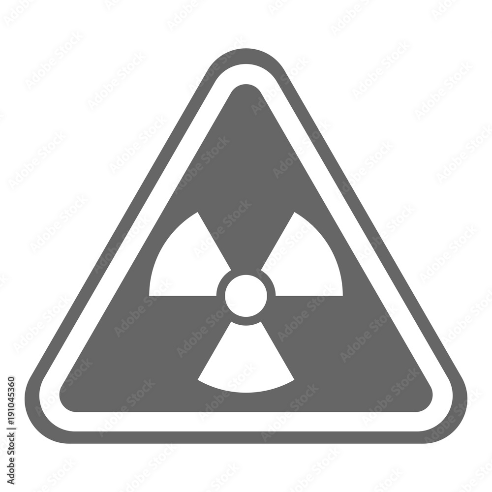NUCLEAR POLLUTION sign. IONIZING RADIATION symbol in triangle. Vector ...