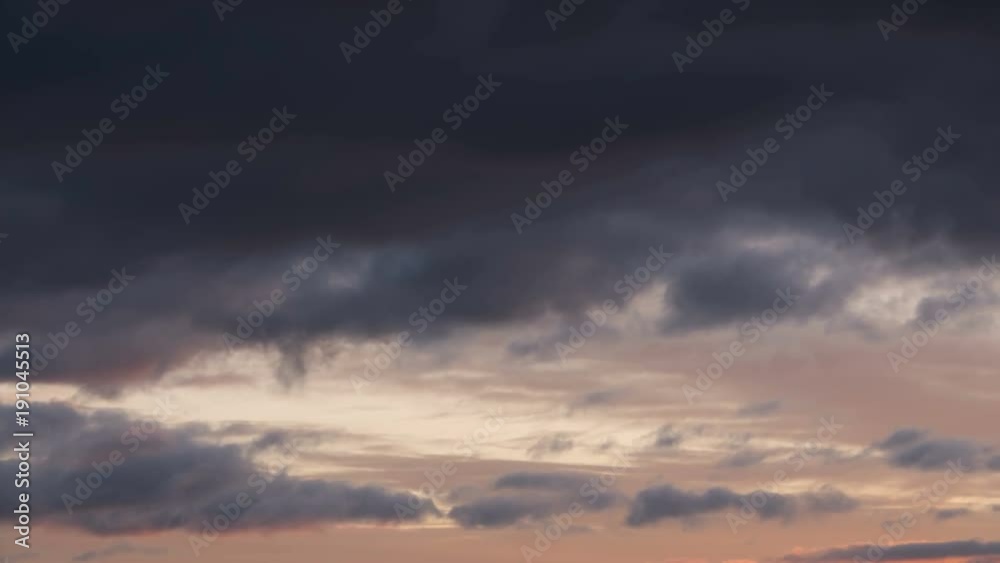 Timelapse of moving clouds at sunset Timelapse of moving clouds at sunset