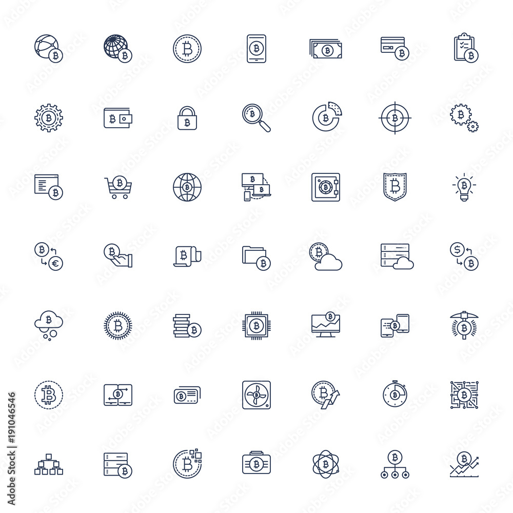 Bitcoin icon set Bitcoin icon set