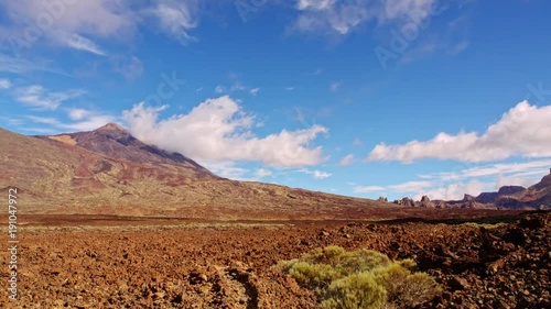 Time lapse of mountain (Teide) in afternoon sunlight.