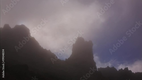 Foggy Rocks in Sunligth.