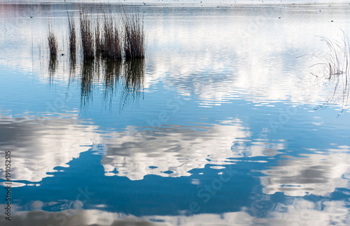 Reflection of clouds on the water