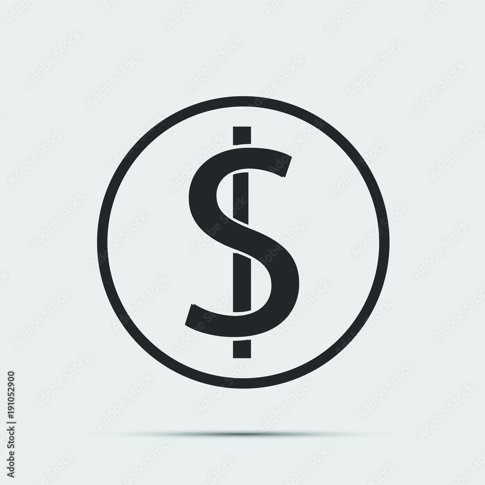 symbol coin dollar black icon on white background.vector illustration symbol coin dollar black icon on white background.vector illustration
