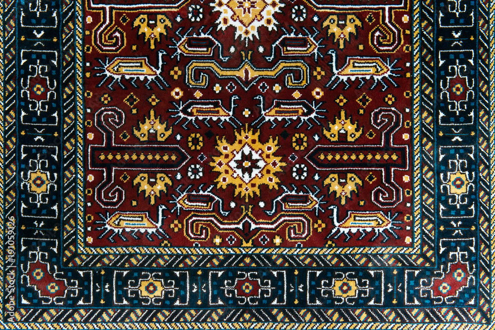  The part of turkish-azerbaijan handmade carpet. Textures and traditional motifs, vintage textures