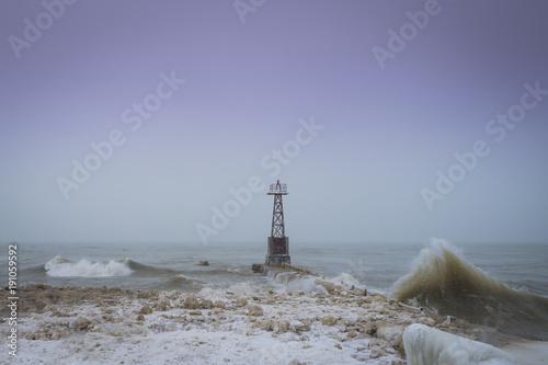 Obraz na płótnie Storm at the Lighthouse w salonie