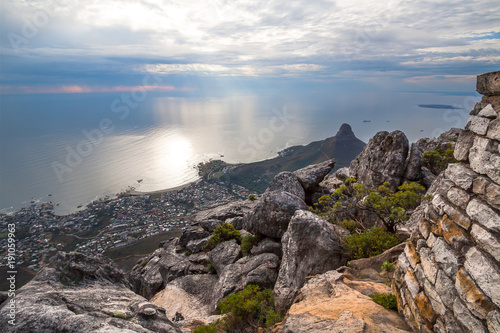 View from Table Mountain of Cape Town, South African