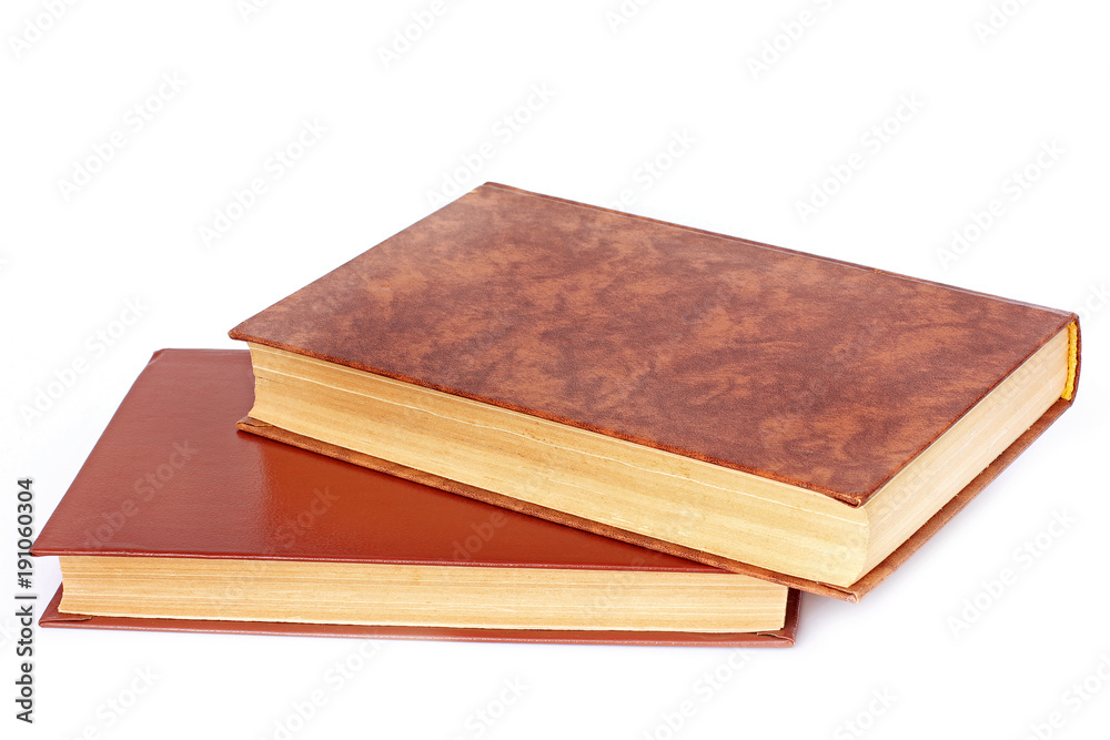 Books on a white background