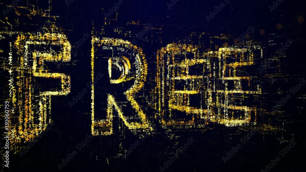 Free. Intro before starting or in pause. Tech header made up of small numbers and symbols. Show free