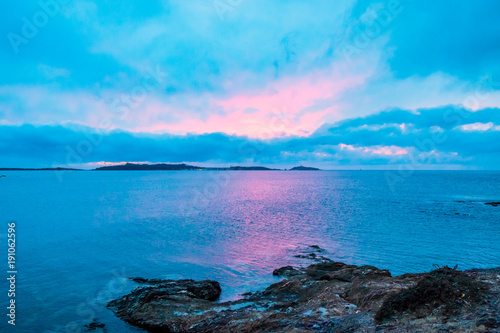 Coucher de soleil sur les Iles Paul Ricard de la Pointe du Carabinier à Six-Fours-les-Plages