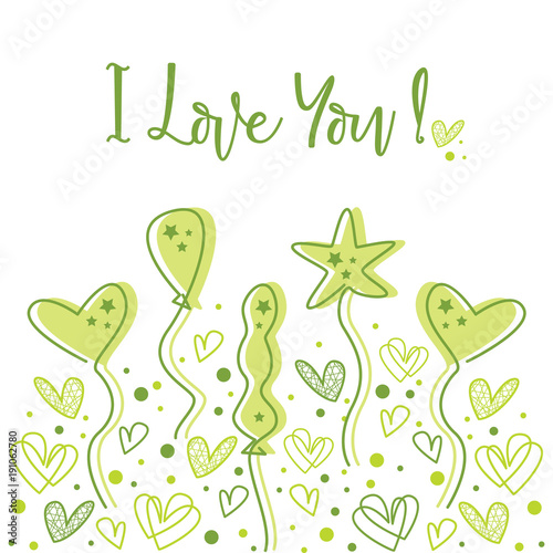 Vector Card I Love you