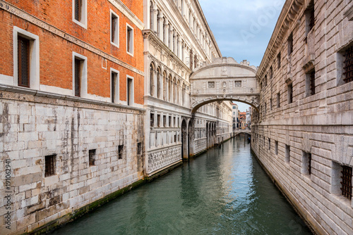 canal towards Bridge of Sighs (Ponte dei Sospiri). Venice, Italy