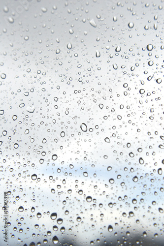 Drops of rain on the window, rainy day