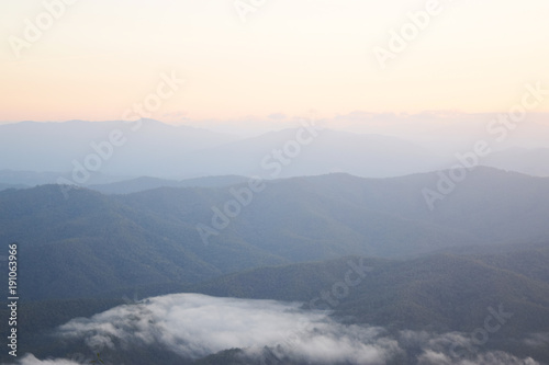 Mountain and Beautiful evening View on background 