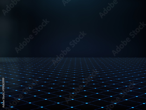 Empty room with light glow,abstract space.3D rendering 