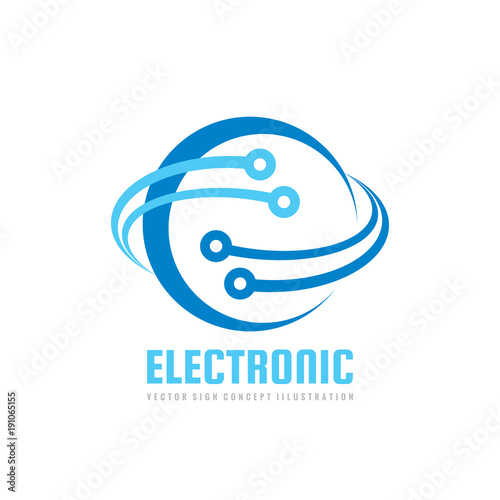 Electronic technology - vector logo template for corporate identity. Abstract global network, internet tech concept illustration. Design element.
