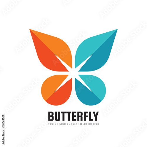 Butterfly - vector business logo template creative illustration in flat style. Abstract concept icon. Geometric positive symbol. Design element.
