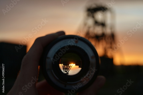 Lense reflection sunset