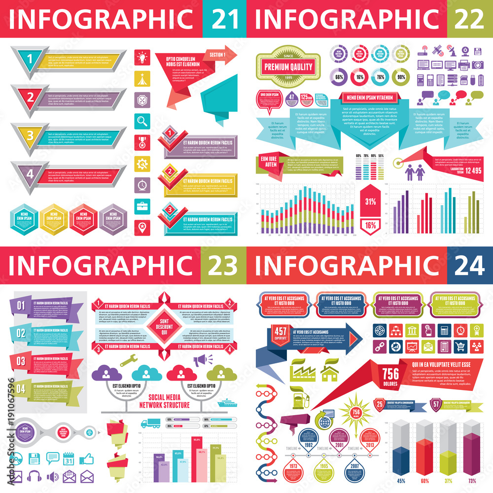 Infographic business design elements - vector illustration. Infograph template collection. Creative graphic set. 