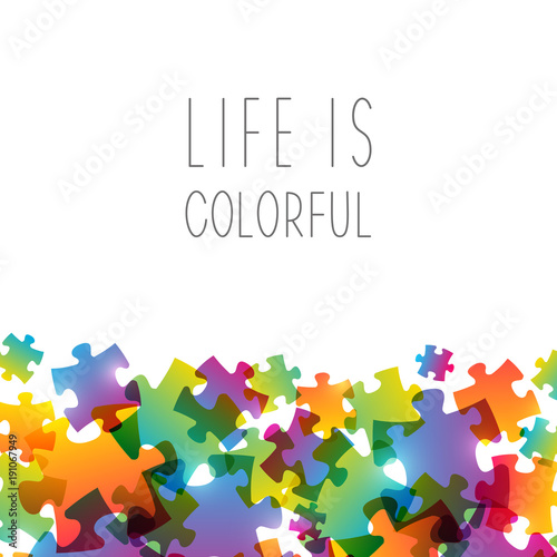 Abstract background with color puzzle elements