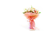 Pink Flower Bouquet on white background