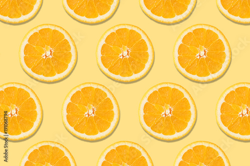Creative layout made of oranges. Flat lay. Food vegan concept.