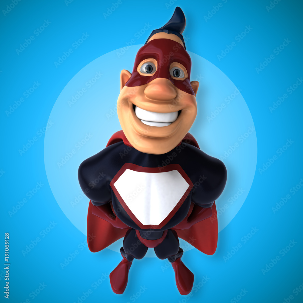 Fun superhero - 3D Illustration