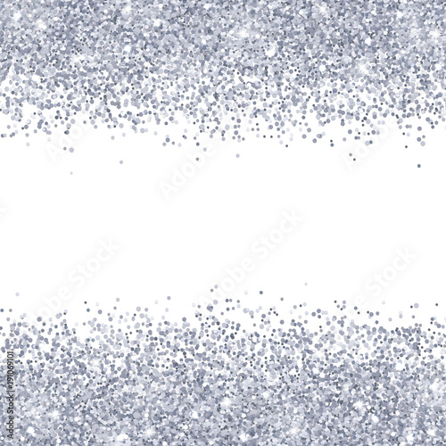 Silver glitter on white background. Vector