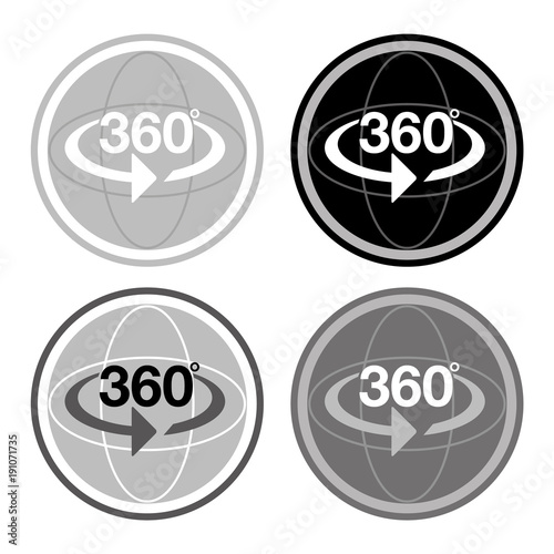 Spherical photography web icon, vector illustration