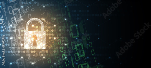 Cybersecurity and information or network protection. Future technology web services for business and internet project