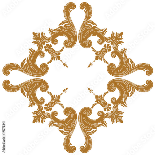 Vintage baroque ornament, corner. Retro pattern antique style acanthus. Decorative design element filigree calligraphy vector. - stock vector