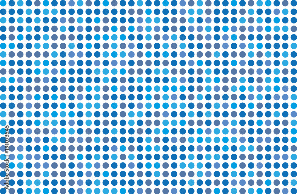 Fototapeta premium Dotted background with circles, dots, point Different shades of blue. Halftone pattern. 