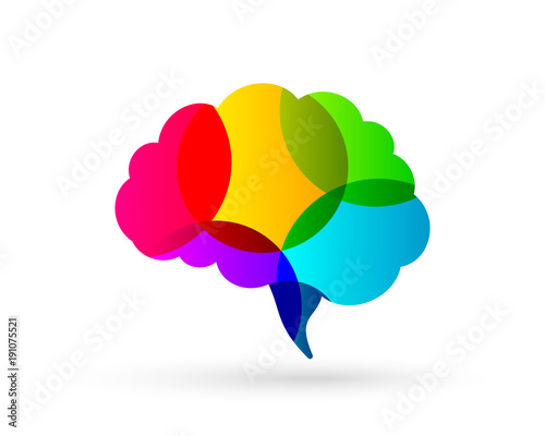 Colorful brain concept in abstract design