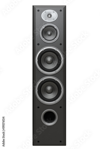 multi-band large sound column with a gray color with several speakers