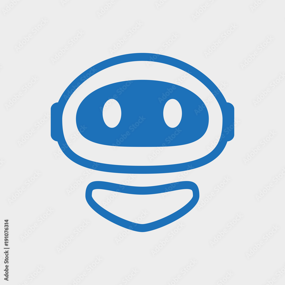 Obraz premium Robot logo template blue design