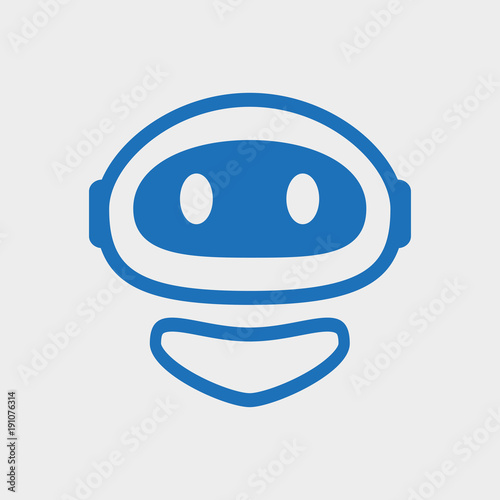 Robot logo template blue design