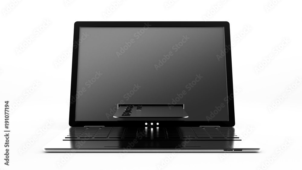 Laptop Cyber ​​Monday concept. 3d illustration, 3d rendering.