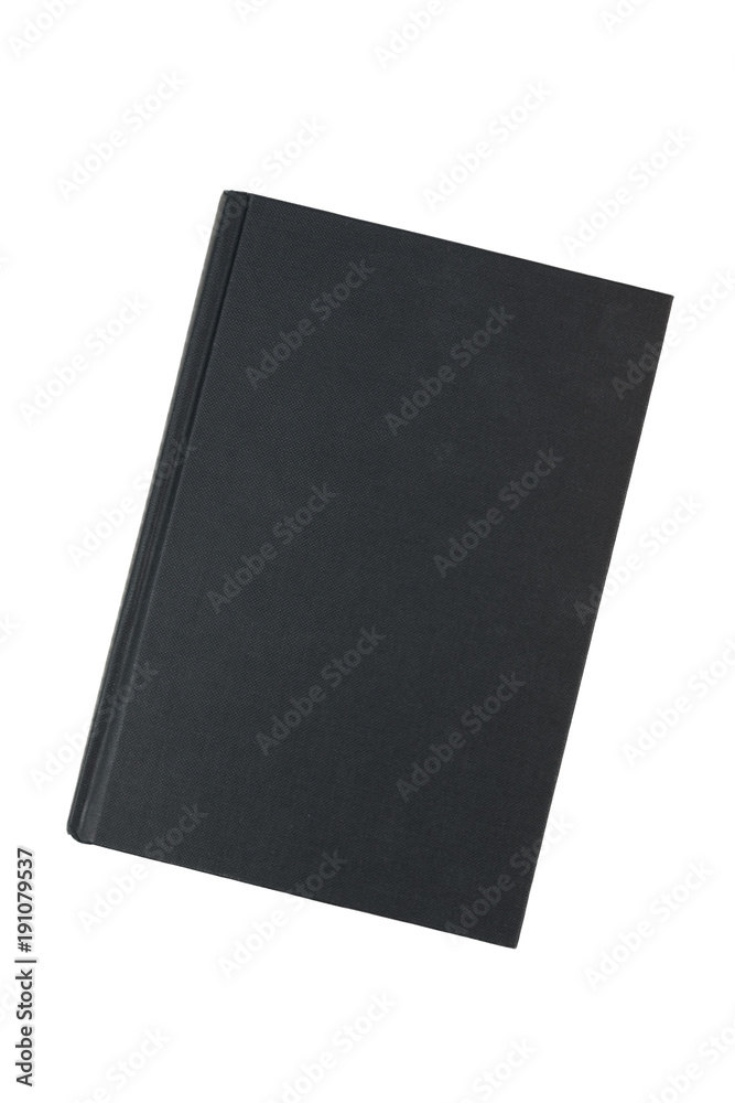 Big black hardcover book isolated on white background