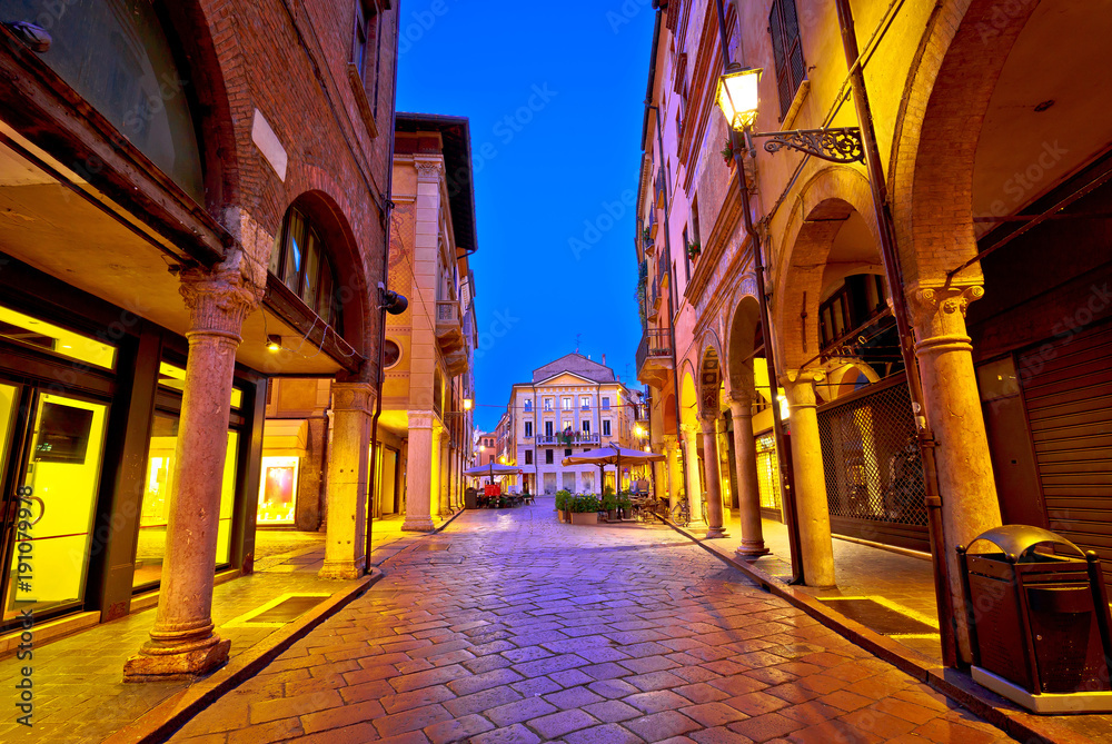 Mantova city street evening view