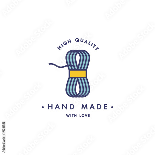 Spool of threads icon. Vector isolated symbol of tailor tools for handmade clothing store