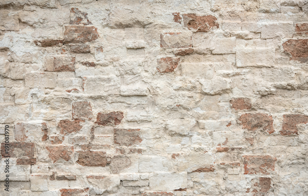 Brick wall with white and red bricks Brick wall with white and red bricks