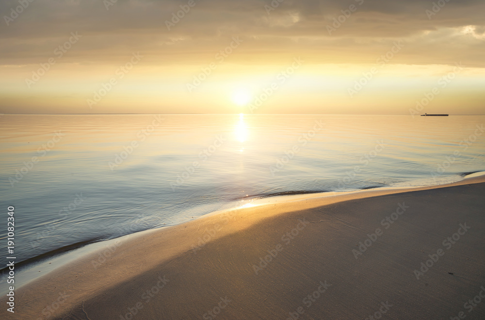 Seashore during sunset. Beautiful natural concept and idea