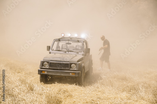 Offroad car in desert