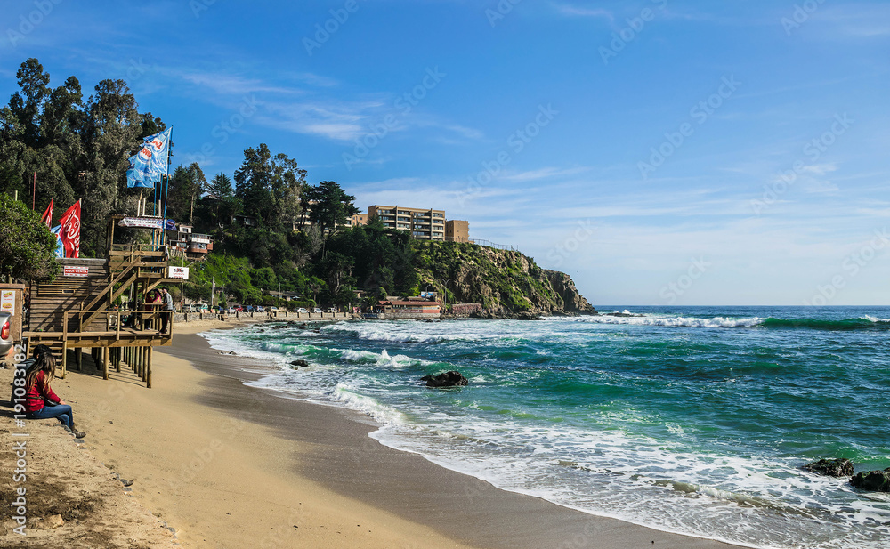 Horcon beach near Valparaiso, Chile.